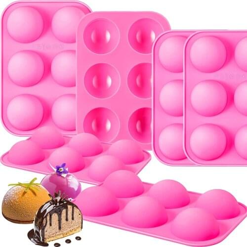 Pan Cake Mold Muffin Kitchen Tool Chocolate Cookhalf Ball Sphere Silicone Cake Mold Muffin Chocolate Cookie Baking Mould Pan 6pc
