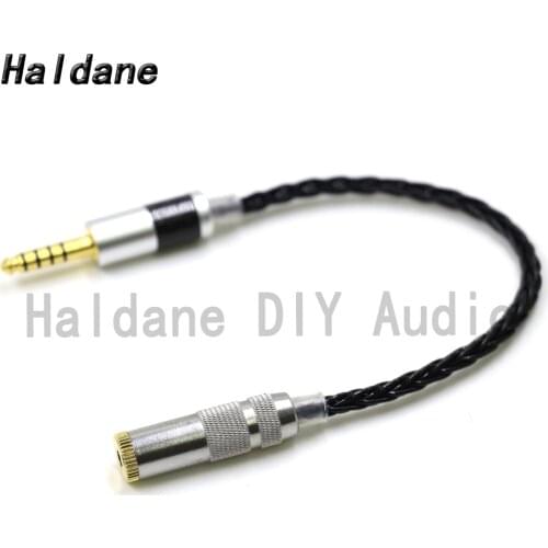Haldane HIFI 7N Silver Plated 4.4mm Balanced Male to 3.5mm TRRS Balanced Female Audio Adapter Cable 4.4 to 3.5 Connector Cable