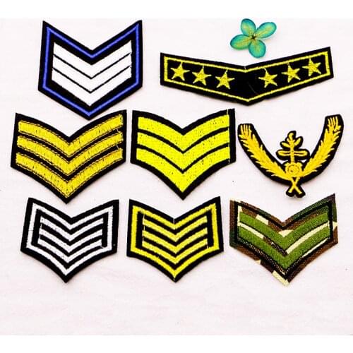 Camouflage US Military Rank Epaulettes Totem Icon Embroidery Applique Patches For Clothing DIY Iron on Badges on the Backpack