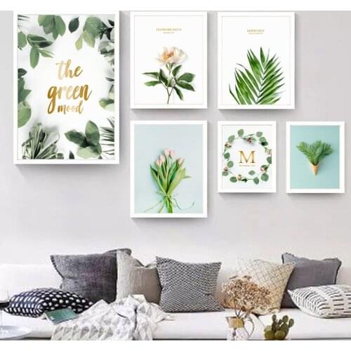 Rose Orchid Tulip Flower Palm Leafs Quote Wall Art Print Canvas Painting Nordic Posters And Prints Wall Pictures For Living Room