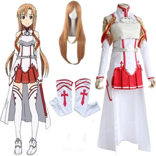 Sword Art Online Cosplay Costume Asuna Yuuki Full Set Women Cosplay Costumes