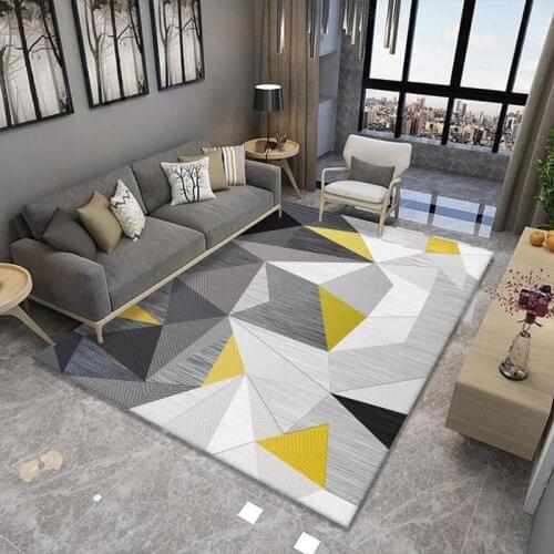 Nordic Splicing Printed Carpet Rugs and Carpets for Home Living Room Light Luxury Bedroom 120x160 Anti-Slip Rectangle Large Rug