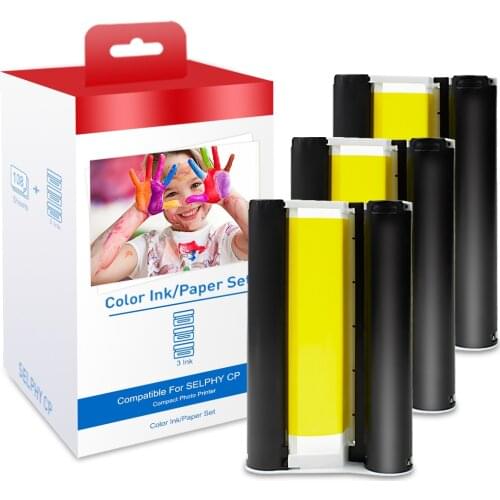 UniPlus 3pcs Ink Paper Printing for Canon Selphy CP Series CP1200 CP1300 CP910 CP900 Ink Ribbon Cassette Photo Printer KP-36IN