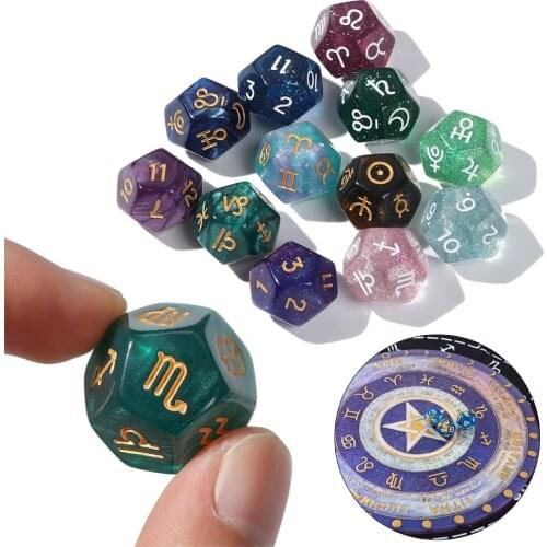 3pcs Creative Constellation Divination Dice 12-sided Astrology Constellation Divination Dice Astrologers Board Game Dice