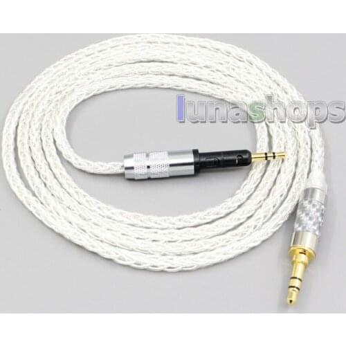 LN006541 3.5mm 2.5mm 4.4mm XLR 8 Core Silver Plated OCC Earphone Cable For Sennheiser HD6 HD7 HD8 MIX DJ HD595