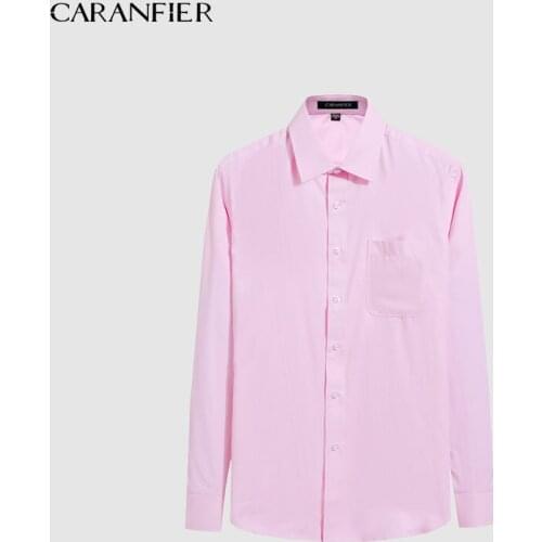 CARANFIER 2017 New Men Casual Shirt Cotton Solid Shirts Male Soft Comfortable Silk Working Shirts Stylish Mature Mens Clothing