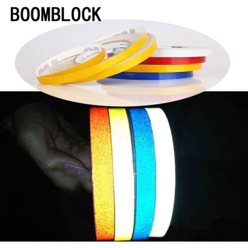 BOOMBLOCK 1*500cm Car Reflective Strip Body Tire Sticker For Peugeot 307 206 Jeep Ford Focus 2 3 VW Polo Golf 4 5 7 Touran T5 T4