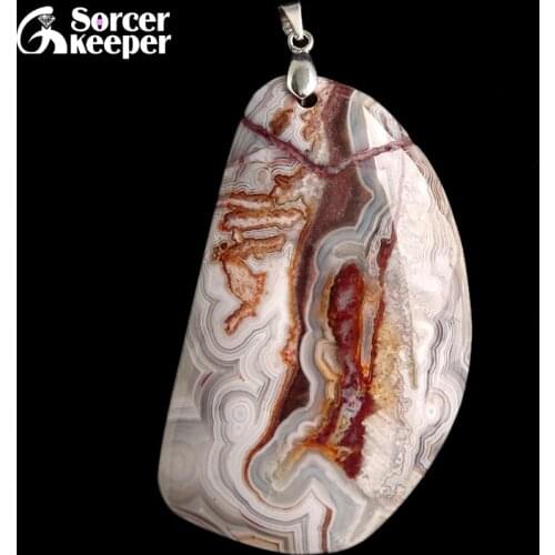 Natural Gem Stone Crazy Lace Rosetta Agates Pendant Fit DIY Necklace Slide Healing Beads for Women Men Jewelry Making BF339