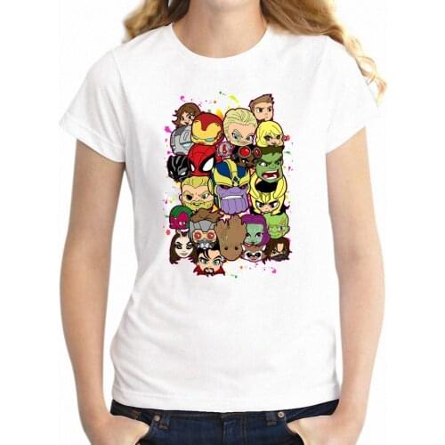 New Womens T-shirt Infinity War Thanos Thor Groot Hulk Loki Comic Girl Awesome Girls tshirt Harajuku Streetwear tees tops