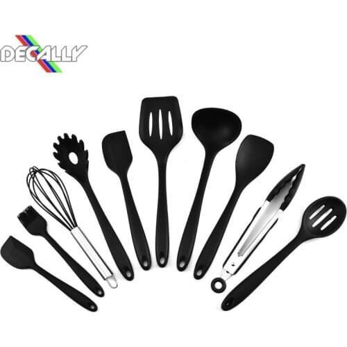 Accessories Supplies Cooking Tools Kitchen Silicone Non-stick Cooking Spoon Spatula Ladle Egg Beaters Utensils Dinnerware Set