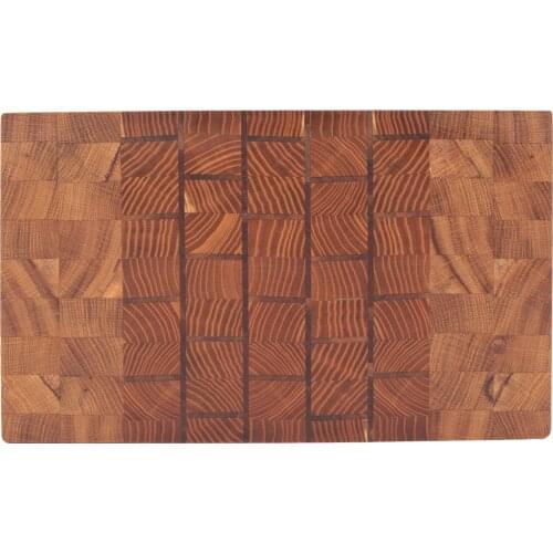 Soandora End Grain Cutting Board Mulberry Tree Brick Wall Pattern Short Edges Oak With Stripe Pattern