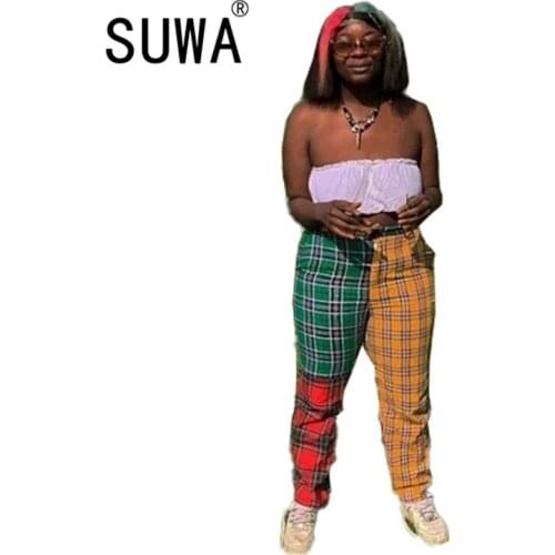 Женские брюки в клетку SUWA China At AliExpress