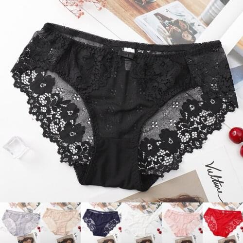 Womens Panties Transparent Lace Sexy Lingerie Female Underwear Low Waist Seamless Briefs Sexy Thongs Lenceria Erotic Mujer Porn