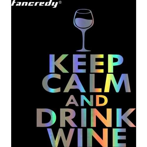 Tancredy Car Bumper Sticker Vinyl Keep Calm And Drink Wine For Car Window Stickers and Decals Car Styling Decoration Accessories