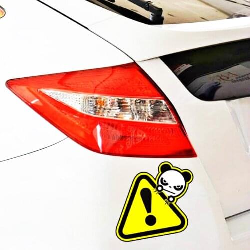 Volkrays Cartoon Funny Panda Safety Warning Stickers & Cute Decal for Ford Mondeo MK4 Focus 2 3 C-max S-max Ranger Kuga Transit