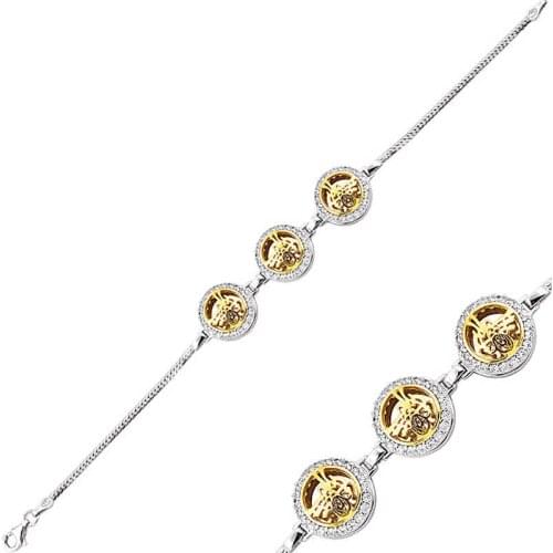 Silver White Cubic Zirconia Tuğra Womens Bracelet