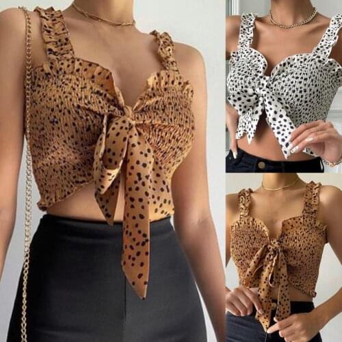 Vest Fashion Polka Dot Open Front Bow Vest Women Camisole Open Front for Dating