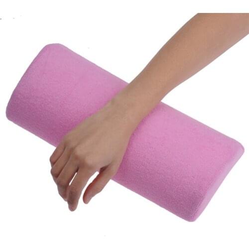 1pcs Professional Washable Pink Soft Hand Rest Cushion Pillow Nail Art Design Manicure Care Salon Half Column Tool