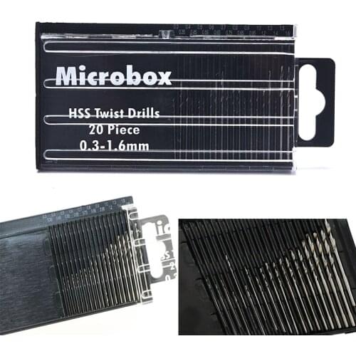 High quality 20PCS HSS mini twist bit small diameter 0.3-1.6mm Drillable wood products, plastic circuit boards