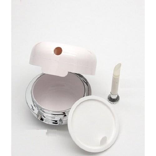 25 pcs/lot 13g Empty Lip Gloss Containers Box with Lip Brush Round White Cosmetic Containers DIY Lip Mask Case with Mirror