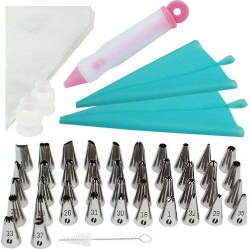 60PCS Cotton Cream Pastry Icing Bag Baking Cooking Fondant Cake Decorating Tools Piping Ba Mouth Set Cake Mold Tool Kitchen Tool
