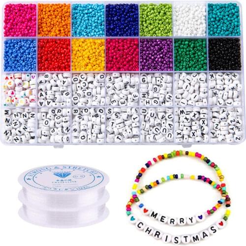 28 Grids Small Miyuki Seed Beads for Jewelry Making Diy Accessories for Bracelets Letter Spacer Beads kit 5000pcs