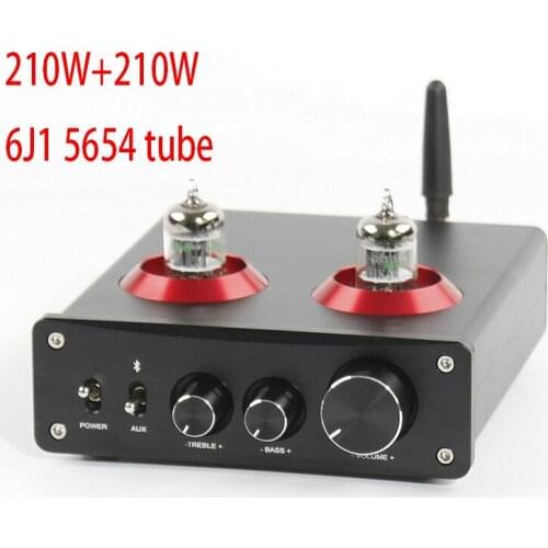 DC18-30V 210W+210W TPA3221 High-power Amplifier 6J1 5654 Tube Bile Pre-stage Combined with TPA3221 Digital Amplifier Dual Core