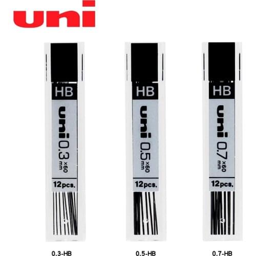 UNI Automatic Pencil Lead UL-1403 1405 1407 Activity Lead 0.3 0.5 0.7mm 12-pack HB Smooth and Not Easy To Break