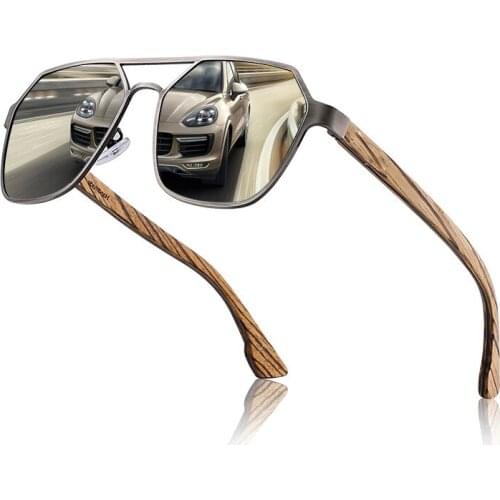 Classical Metal Sunglasses High Quality Wooden Legs UV400 Driving Glasses For Men and Women Fashion Shades