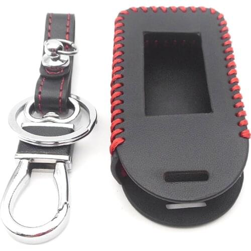 StarLine E60 E90 Hand Sewn Leather Key Cover Cases For StarLine E90 E60 E63 E93 E95 E66 E96 LCD Remote Controller Transmitter