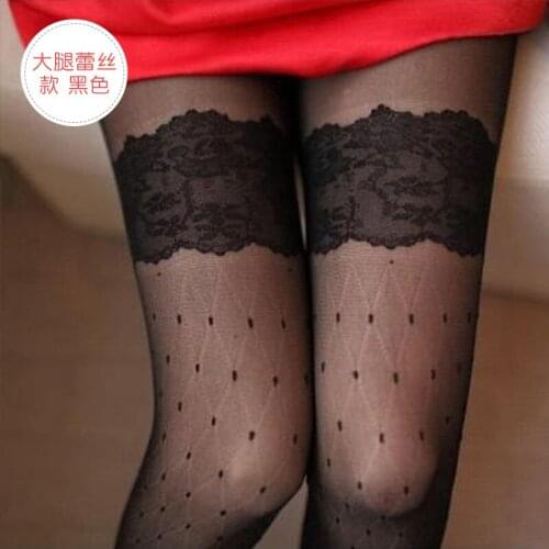 Summer Japanese Lolita Pantyhose Women Thin Cored Silk Love Bottom Dot Eyelash Lace Leggings White Black Sexy Thigh With Skirt
