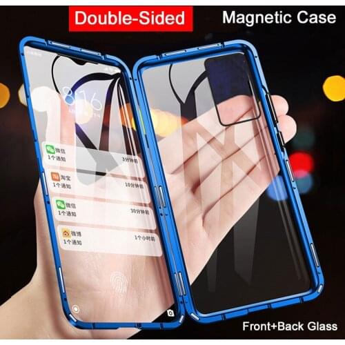 360 Magnetic Adsorption Metal Case For Samsung Galaxy S20 S8 S9 S10 Plus Note 20 8 9 10 A10 A50 A51 A71 Double-Sided Glass Cover