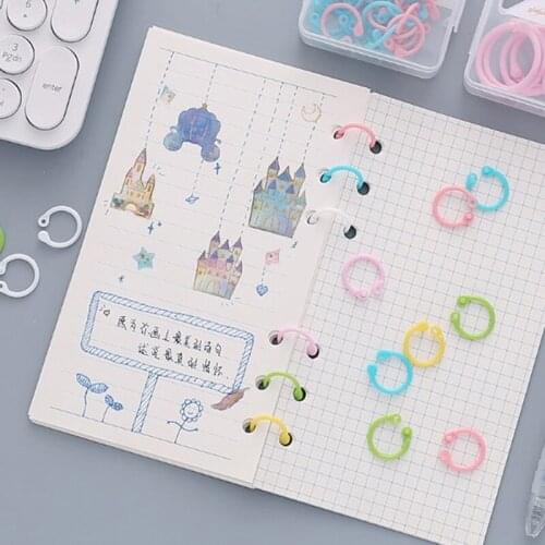 1Set Colored Easy Ring Paper Book Loose Leaf Binder Multi-function Circle Calendar Ring Keychain Binding Supplies Stationery