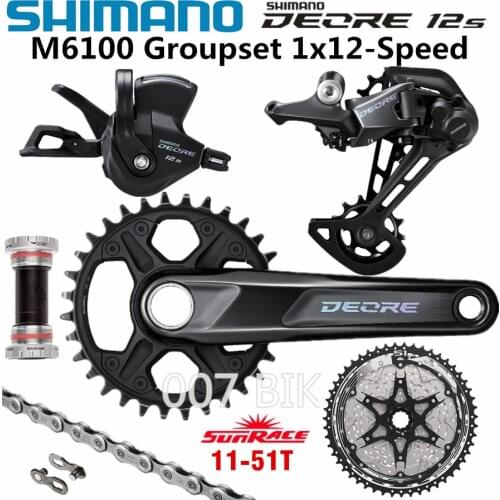 SHIMANO DEORE M6100 Groupset MTB Mountain Bike Groupset 1x12-Speed 32T 170 175mm 11-51T M6120 Rear Derailleur Shift Lever