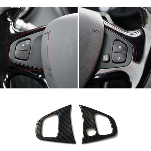 For Renault Clio 4 Clio4 2013 14 15 16 17 2018 ABS Carbon Fiber Car Steering Wheel Trim Cover Sticker Interior Accessories 2pcs