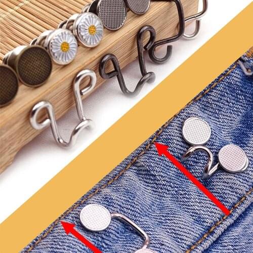 2021 Newest Arrival Pants Buttons Small Detachable Metal Buttons Pants Adjuster Combined Button for Trousers Jeans