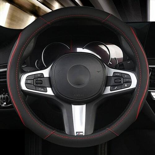Universal Car Steering Wheel Cover Car Accessories Auto Steering Wheel Braid On The Steering Wheel Cover Anti-Slip Leather