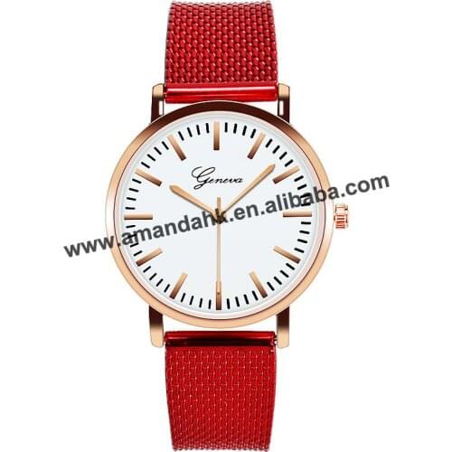 Wholesale Rose Gold Case Watches Thin PVC Alloy Cute Quartz Watch Men Women Fashion Dress Bracelet Wrist Watch PVC sb18091201