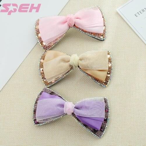 Manufacturer wholesale fashion bow hairpin girl series Rhinestone word clip creative custom headwear hair accessories