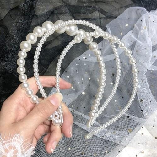 Skysuk Luxury Big Pearls Headband for Women Hair Accessories Elegant Fashion Girls Hairbands Bridesmaid Wedding Hair Headdress