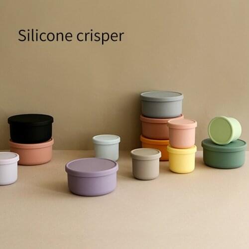 Silicone Food Crisper Storage Box Kitchen Refrigerator Food Freezer Box Microwave Dishwasher Heating Lunch Box Picnic Fruit Box