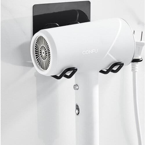 Double Hook Hair Dryer Rack Stainless Steel Shelf Bathroom Free Punching Rack Wall Hanging bathroom Storage Rack