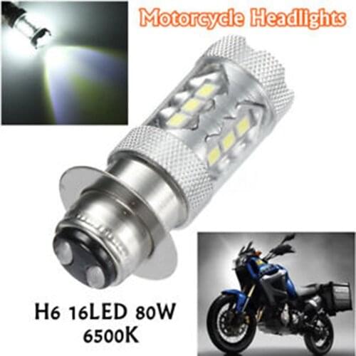 Motorcycle Moto LED Headlight Headlamp Bulb Motorbike ATV Head Lamp Light Bulbs Ultra Bright White H6 H6M P15D 20LED 100W
