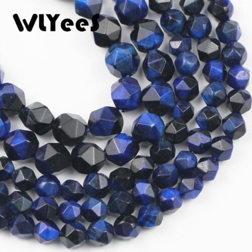 Dark Blue Natural Tiger Eye Stone Beads Faceted Spacer Loose beads For Jewelry Making Supplies Accessories DIY BRACELET Necklace