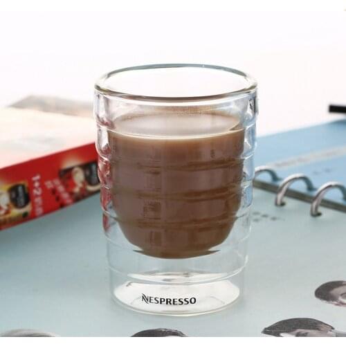 1 Pc Double Wall Espresso Coffee Glass Layer Heat Resistance Protein Nespresso Coffee Mugs Cup Thermal Glass 85-350ml Gifts