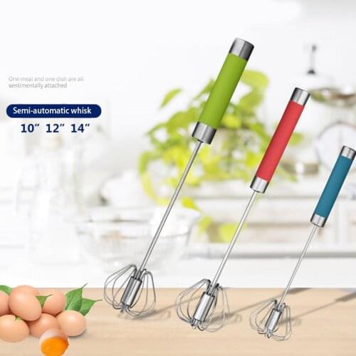 Baking Semiautomatic Whisk 304 Stainless Steel Type Handheld Automatic Whisk Kitchen Accessories Baking Whisk Tool