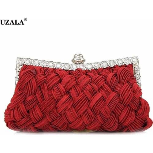 Womens Knitting Evening Clutch Bag Hand Carrying Diamond Inlaid Banquet Cheongsam Dress Bag Wedding Purse Party Banquet Wallet