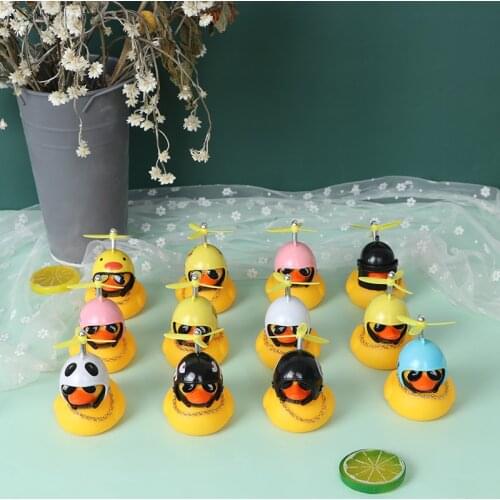 1pc Car Goods Gift Wind-breaking Wave-breaking Duck For Car Ornaments Auto Interior Decoration With Lamp/Without Lamp
