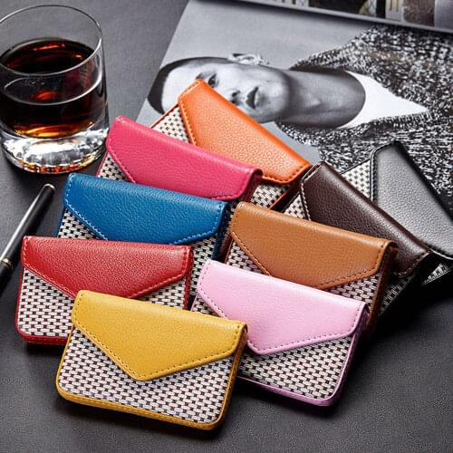 1 Piece Pu Leather and Stainless Steel Big Business Name Card Holder Credit Card Holder PU Leather Visit Card Case Metal Wallet