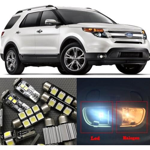13 PCS Xenon White Bulbs LED Interior Package bulb kit For 2011-2015 Ford Explorer Dome Step/Courtesy License Plate Light Lamp